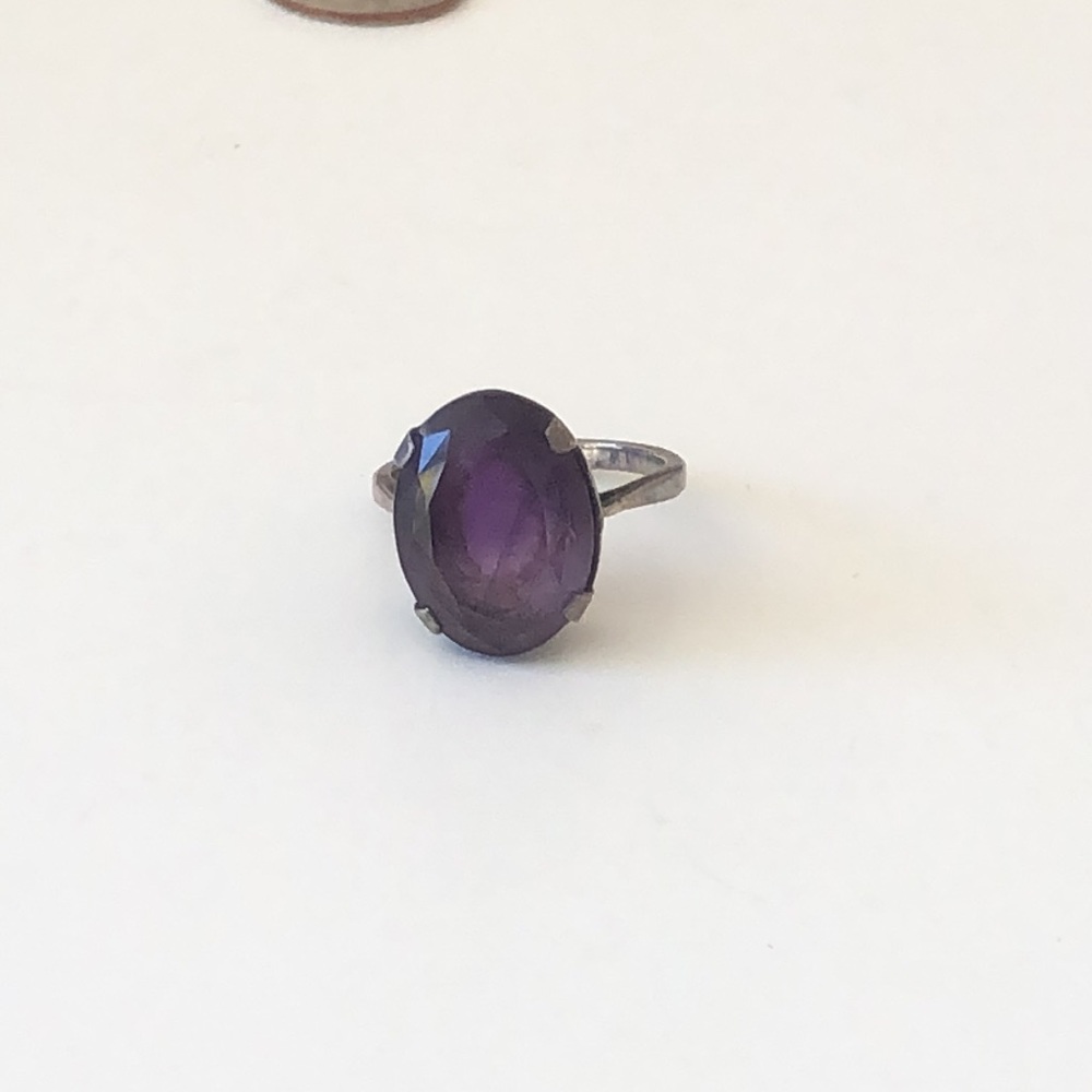 Vintage women ring size 6-3/4 purple stone T#1 - Picture 11 of 11